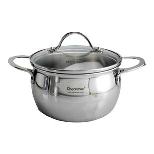 Chockmen18-10不锈钢小汤锅奶锅304煮粥面蒸锅笼电磁炉燃气用加厚