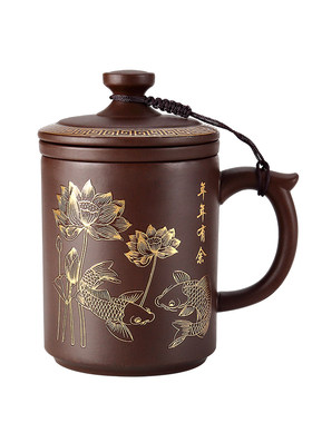 大容量紫砂杯男士茶具陶瓷个人