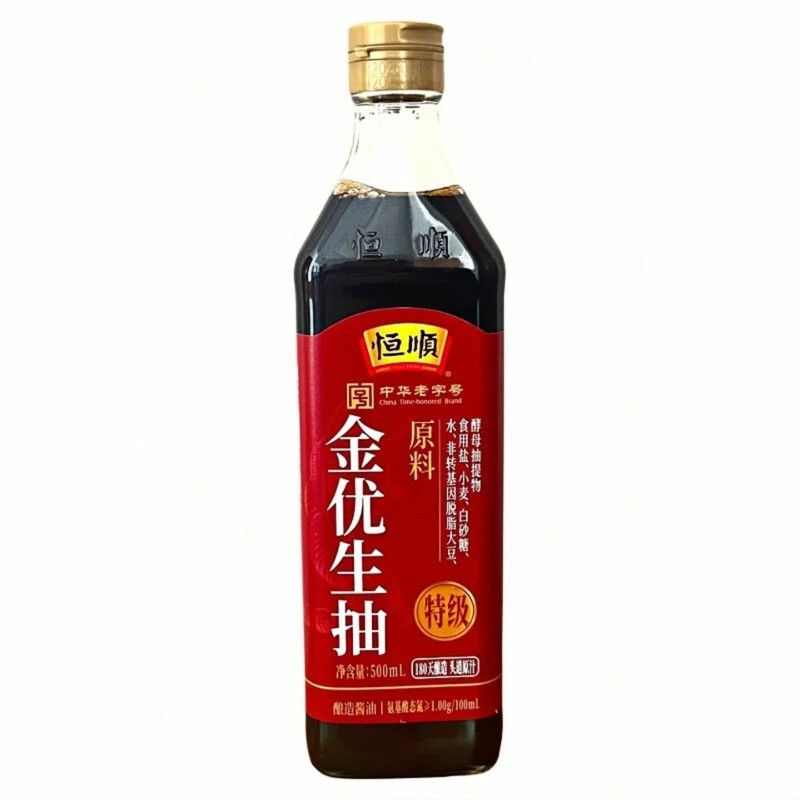 恒顺纯酿造家庭装特级生抽酱油鲜味500ml 头道原香 凉拌 炒菜