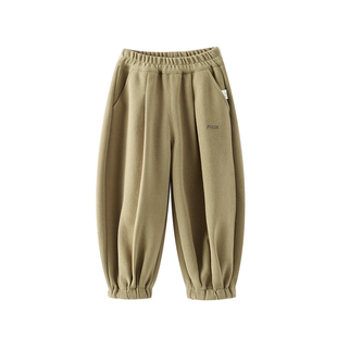 米乐熊男童加绒裤子儿童宝宝冬装一体绒保暖长裤男孩冬季灯笼裤