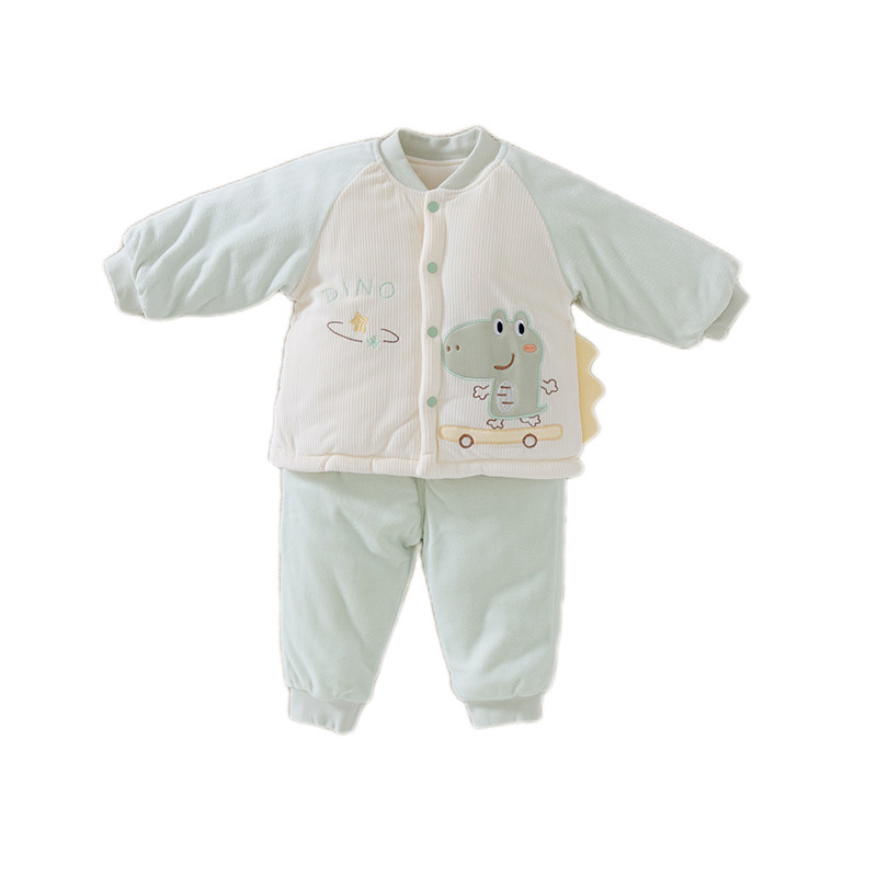 特价婴幼儿冬装分体套装夹棉加厚棉衣棉裤男宝宝秋冬季棉服两件套