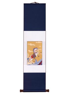 南京云锦一马当先客厅书房卷轴