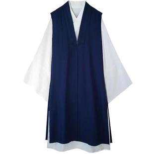 武当山道袍三清领长款明制大袖道服太极服男女款披风改良汉服马甲