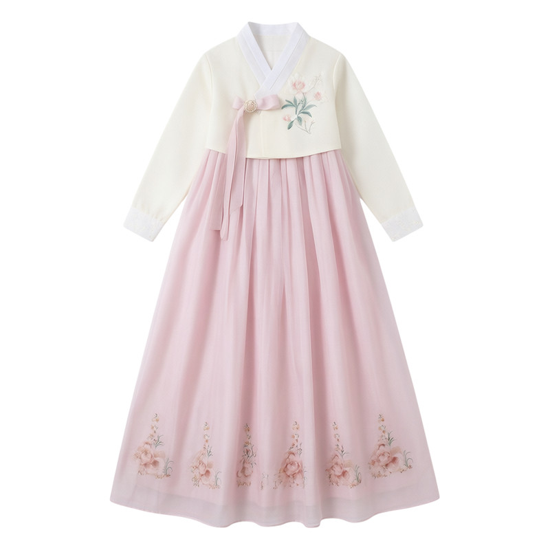 改良朝鲜服韩服女刺绣长裙演出
