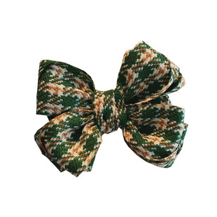 复古洋气格纹蝴蝶结发夹小女孩公主百搭顶夹头饰儿童可爱圣诞发卡