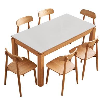 全友家居现代原木风餐桌椅组合