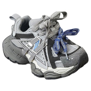 2026春季新款儿童运动鞋时尚潮流男童透气网面n字女童防滑老爹鞋