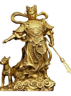 纯铜二郎神摆件杨戬铜像二郎真君铜像佛像大号铜器吉祥家居工艺品