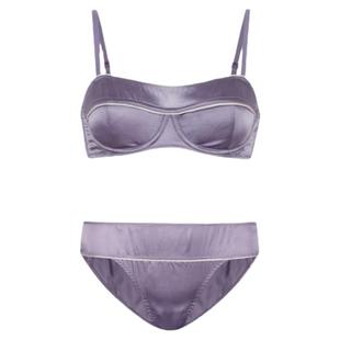 【清仓5折】Forbedfellow镶边真丝文胸法式钢圈舒适内衣套装