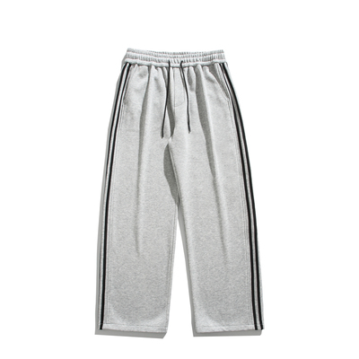 加绒卫裤抽绳秋冬季男女宽松直筒