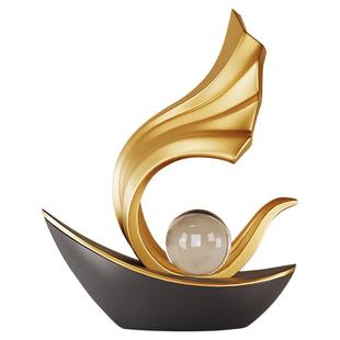 一帆风顺帆船摆件轻奢高档客厅软装饰品电视柜酒柜办公室艺术玄关