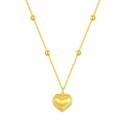 周大生18K金爱心吊坠项链
