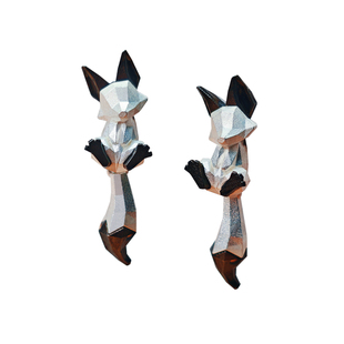 会摇尾巴的小狐狸~YSOO原创设计少女个性925银耳针耳饰百搭耳坠