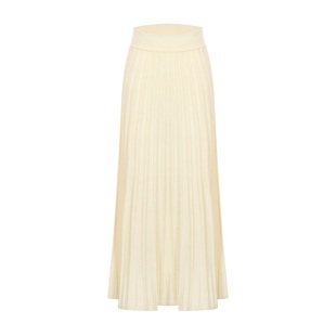 DUCHUNZI 冬褶 百搭中长款羊毛重工半裙 细羊毛百褶垂感裙子女