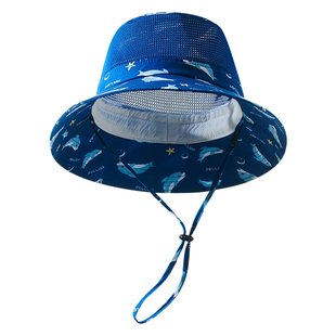 伯希和户外渔夫帽儿童大帽檐男女春夏遮阳透气海边沙滩防晒帽子