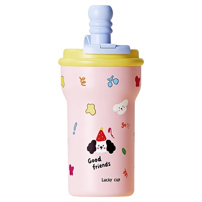 便携防漏陶瓷不锈钢600ml吸管杯