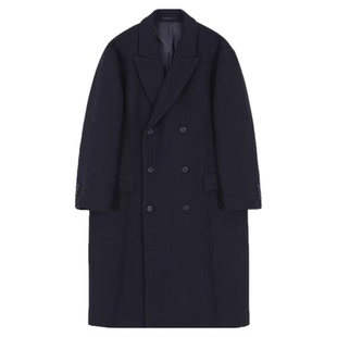 秋冬韩版男士大衣中长款高级感毛呢大衣过膝宽松加厚呢子风衣外套