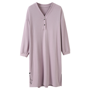 猫人加厚薄绒睡裙女带胸垫秋冬季2025新款加热保暖宽松睡衣家居服