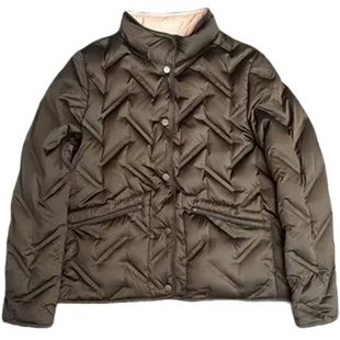 高端波兰科鲁达95白鹅绒直充无胆防绒双面立领短款轻薄女士羽绒服