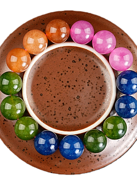 碧玺色天然玉髓手串单圈