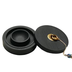 火锅砚台书法专用多功能天然原石带盖防蒸发不干墨初学者练毛笔字可磨墨研墨条歙砚墨池墨汁保湿墨盒