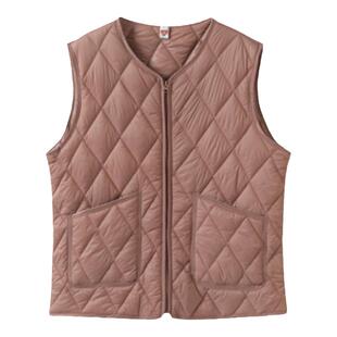 大码冬季马甲女款棉服羽绒棉外穿加绒加厚背心内穿羊羔绒妈妈坎肩