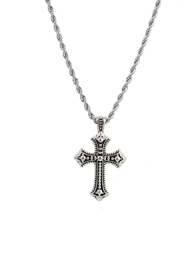 曜黑十字架项链男款小众设计