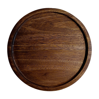 圆木盘无手柄胡桃木餐厅91012寸