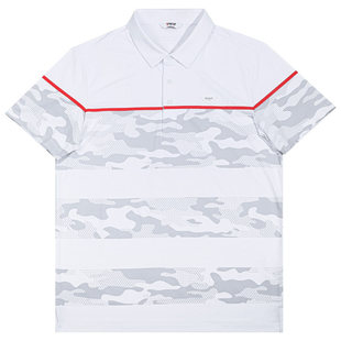 【春季新款】高尔夫服装男装短袖t恤夏季速干衣服迷彩上衣polo衫