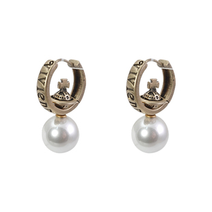 西太后立体土星耳环轻奢高级感耳饰珍珠耳坠独特设计一款两戴耳钉