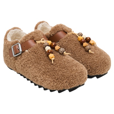 lostinecho趣味珠串包头勃肯鞋