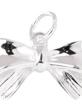 实心素银蝴蝶结吊坠s925纯银