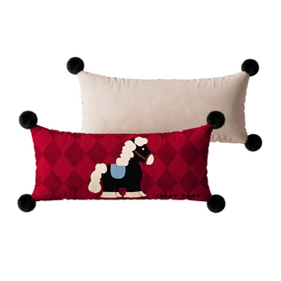 马上有福新年礼物氛围红色客厅沙发抱枕轻奢高级感好看的长条腰枕