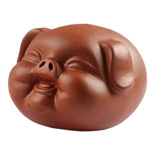 紫砂茶宠茶艺可爱小猪精品可养招财福气小猪生肖猪茶玩茶盘摆件
