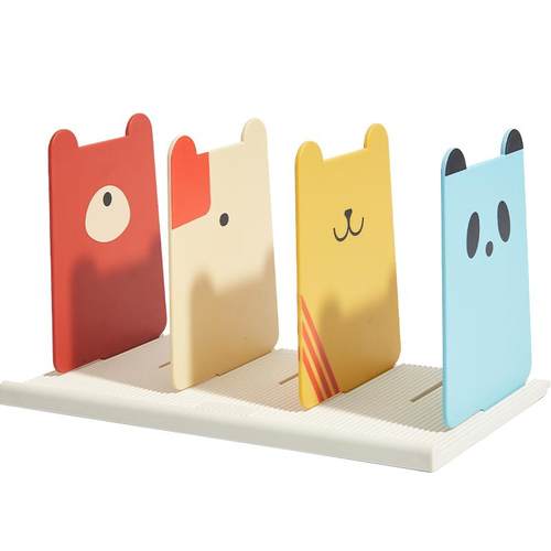 杰丽斯卡通书立架桌面书本收纳架学生书桌收纳神器挡板书架桌面收纳盒书本支架放书可调书挡桌面书架书立4601