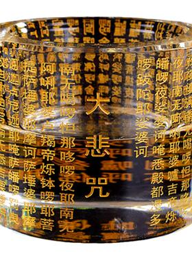 佛具仿水晶心经烛台佛佛防风酥油灯座高脚玻璃灯座供佛莲花烛台