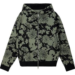 速写outlets奥莱男装早春折扣新款毛衫针织印花复古连帽开襟外套