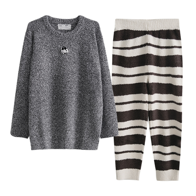 贝妍女冬史努比保暖半边绒睡衣