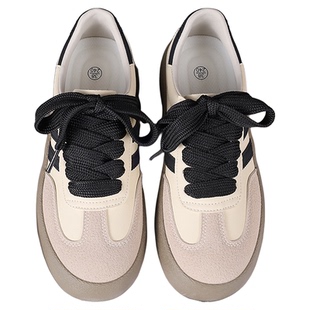 德训鞋2cm宽鞋带扁平超宽女款米白色宽鞋带纯棉双层男黑白色