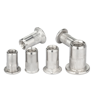 304不锈钢拉铆螺母铝制平头竖纹拉帽沉头拉卯柳螺母M4M5M6M8M10