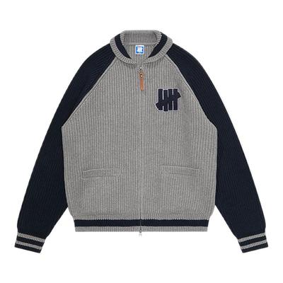 UNDEFEATED五条杠官方秋季新品元宝针翻领运动设计元素开衫