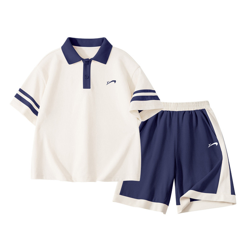 贵人鸟童装儿童运动套装男童夏季短袖POLO衫2026新款女孩洋气衣服