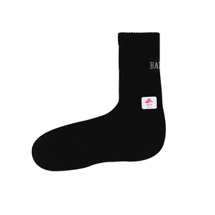 韩玛斯运动中筒袜子男女款毛巾底直角袜秋冬棉袜吸汗透气亲子长袜