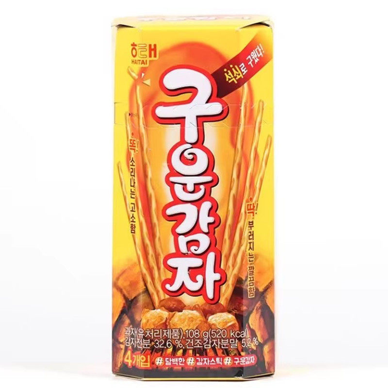 韩国进口海太牌碳烤薯条饼干烤土豆条大薯棒办公室休闲零食108g
