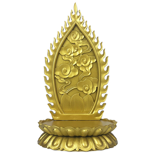 实木佛龛佛光座金色观音菩萨佛像背光莲花台加高底座摆件供奉佛台