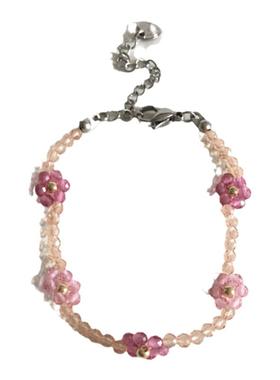 轻松可爱度假感彩色水晶花朵手链