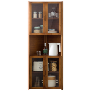 带门厨房置物架落地多层转角收纳架墙角多功能碗盘储物柜三角锅架