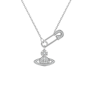 MITHAOL土星别针项链女 2025新款爆款轻奢小众经典星球吊坠锁骨链