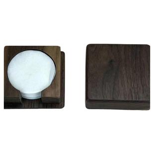 黑胡桃木咖啡机过滤纸收纳盒圆形座防尘51/53/58mm通用实木滤纸托