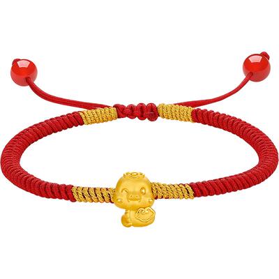 T周六福5d硬金手绳女如意呈祥蛇年定价黄金手链生肖蛇本命年礼物